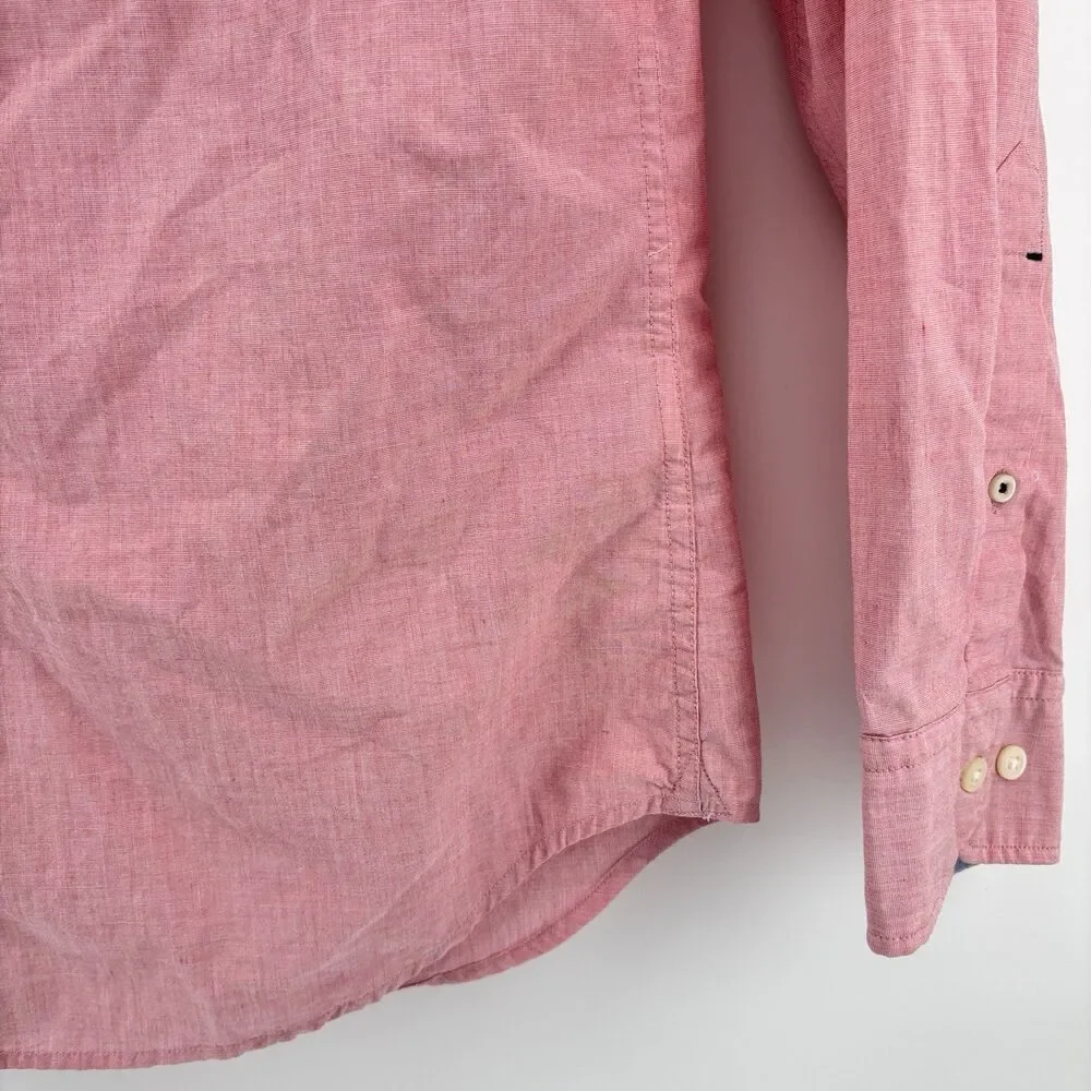 Banana Republic Men's M Pink Camden Fit 100% Cotton Button Up Shirt